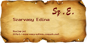 Szarvasy Edina névjegykártya